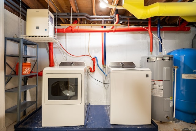 1 Boulder Rd Unit 1, Colchester, CT 06415 - laundry room featuring water heater and separate washer and dryer