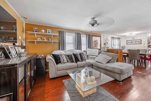 30 Brookside Dr, Southington, CT 06489 - living room featuring wood finished floors and ceiling fan