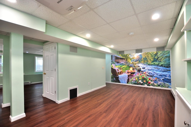 19 Windy Hill Ln Unit 19, Rocky Hill, CT 06067 - empty room with a paneled ceiling, wood finished floors, recessed lighting, and baseboard heating