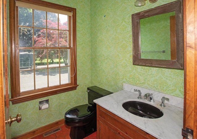 873 N Salem Rd, Ridgefield, CT 06877 - bathroom featuring wallpapered walls, vanity, and tile patterned flooring
