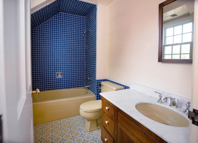 873 N Salem Rd, Ridgefield, CT 06877 - bathroom with tub / shower combination, vanity, and tile patterned flooring