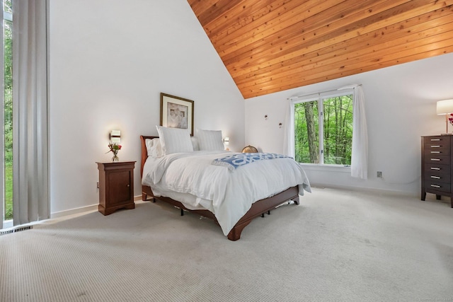22 Blackberry Dr E, Stamford, CT 06903 - bedroom featuring wood ceiling, high vaulted ceiling, and carpet floors