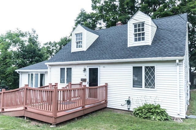 19 Garfield Rd, Bristol, CT 06010 - back of house featuring a deck, roof with shingles, and a yard