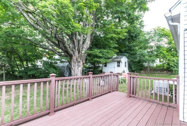 19 Garfield Rd, Bristol, CT 06010 - deck featuring a storage unit and a yard