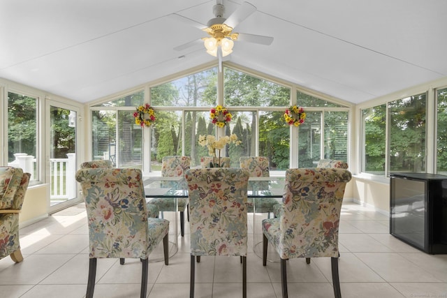 28 Fieldstone Path, Newington, CT 06111 - sunroom / solarium featuring wine cooler, lofted ceiling, and tile patterned flooring