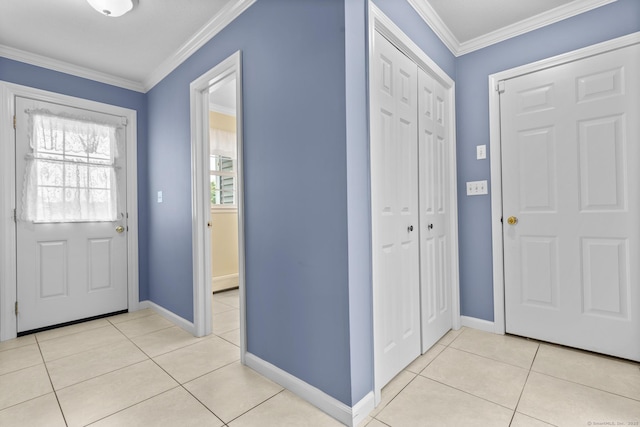 28 Fieldstone Path, Newington, CT 06111 - foyer featuring ornamental molding and light tile patterned flooring