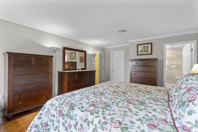28 Fieldstone Path, Newington, CT 06111 - bedroom with ornamental molding, light wood-style floors, and ensuite bath