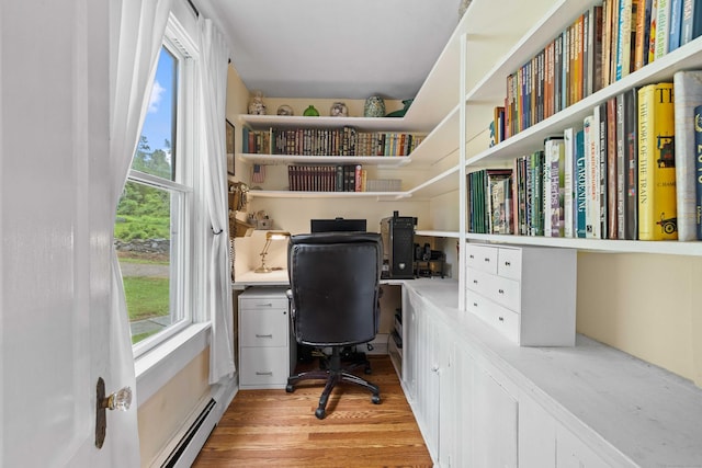 18 Cards Mill Rd, Columbia, CT 06237 - office with light wood-style floors and built in desk