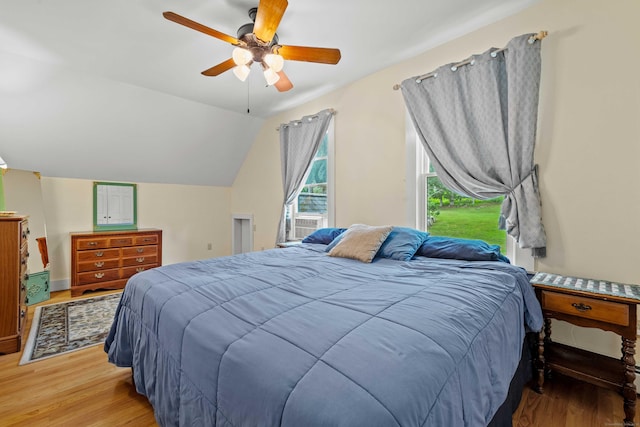 18 Cards Mill Rd, Columbia, CT 06237 - bedroom featuring light wood-style flooring, a ceiling fan, and vaulted ceiling
