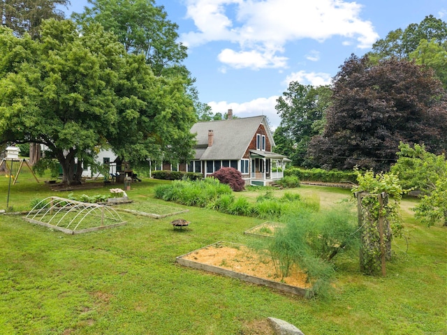 18 Cards Mill Rd, Columbia, CT 06237 - view of grassy yard featuring a garden