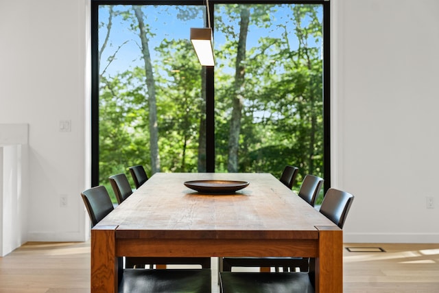 9 Overlook Dr, Salisbury, CT 06039 - dining area with light wood-style flooring and baseboards