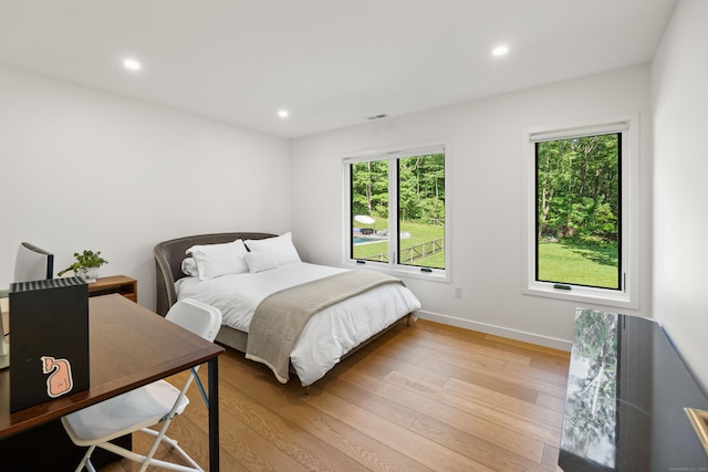 9 Overlook Dr, Salisbury, CT 06039 - bedroom with multiple windows, light wood-style flooring, and recessed lighting