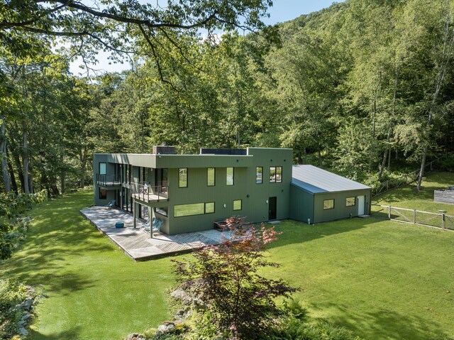 9 Overlook Dr, Salisbury, CT 06039 - back of property featuring a deck and a view of trees