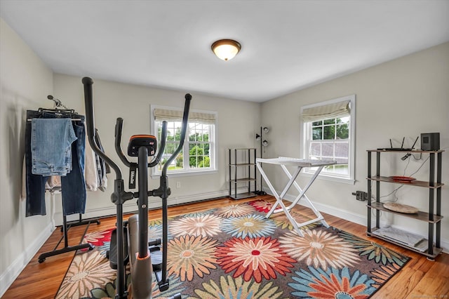266 Ballfall Rd, Middletown, CT 06457 - exercise room with healthy amount of natural light and wood finished floors
