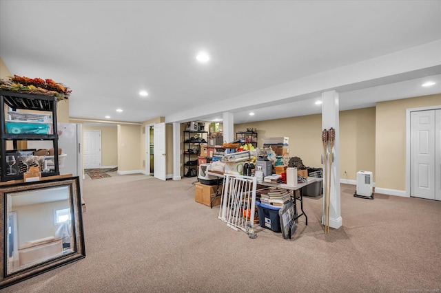 266 Ballfall Rd, Middletown, CT 06457 - finished basement with light colored carpet and recessed lighting