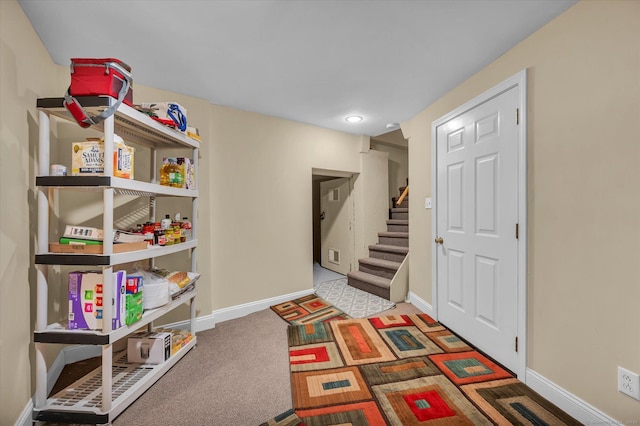 266 Ballfall Rd, Middletown, CT 06457 - rec room with baseboards and carpet flooring