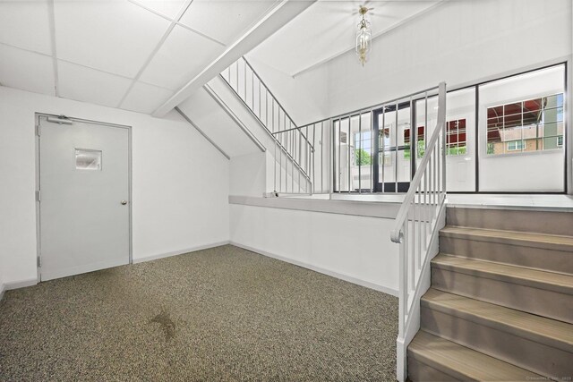 1060 New Haven Ave Apt 7, Milford, CT 06460 - staircase with baseboards and a paneled ceiling