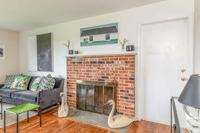 23 Bell Hill Rd, Washington, CT 06793 - living room with wood finished floors and a brick fireplace