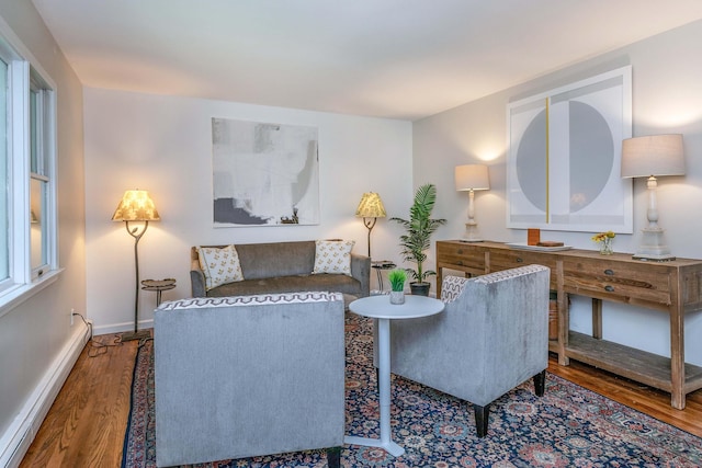 23 Bell Hill Rd, Washington, CT 06793 - living area with a baseboard heating unit and wood finished floors