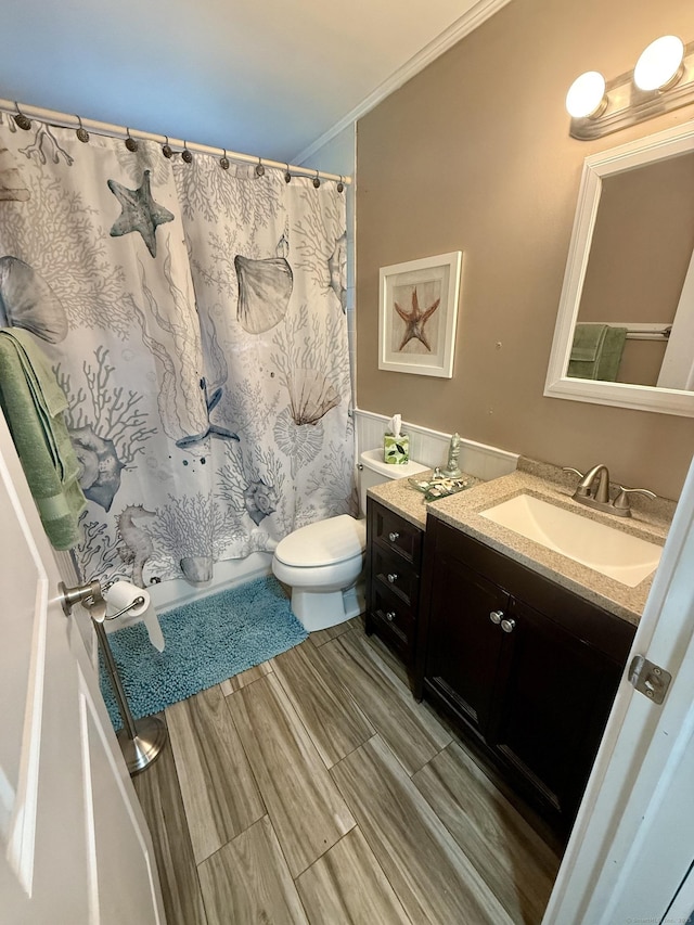 13 Myrna Dr, Marlborough, CT 06447 - full bathroom with vanity, ornamental molding, and a shower with curtain