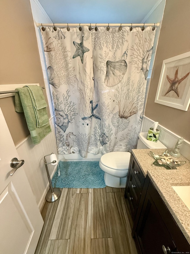 13 Myrna Dr, Marlborough, CT 06447 - bathroom with vanity, shower / bathtub combination with curtain, and crown molding