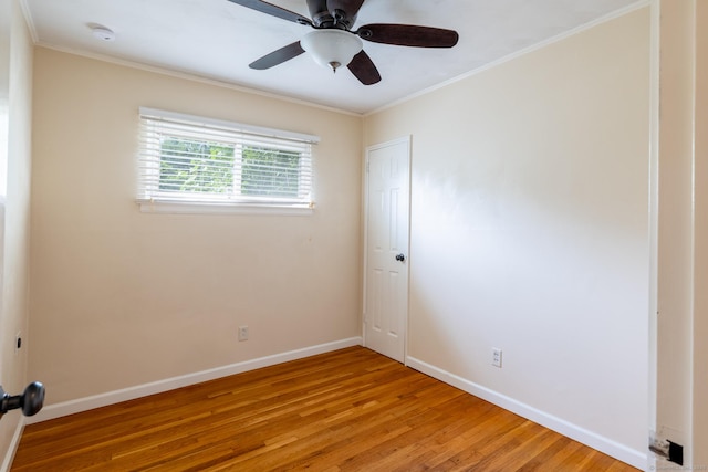 6 French St, Bristol, CT 06010 - spare room with light wood finished floors, a smoke detector, ornamental molding, and a ceiling fan