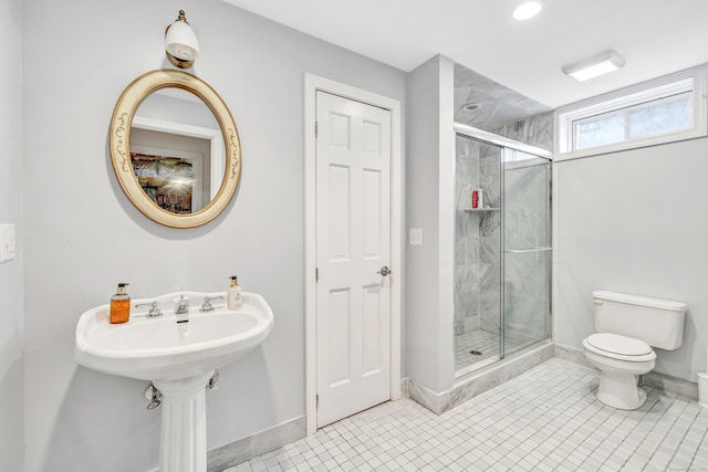 19 Woodlawn Dr, Trumbull, CT 06611 - bathroom with a shower stall and tile patterned floors