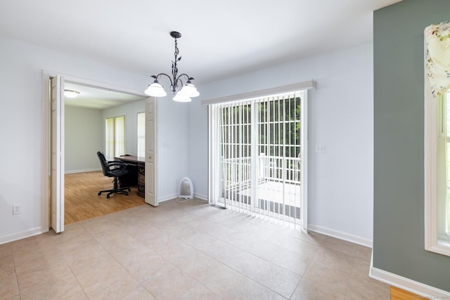 130 Bird Rd, Bristol, CT 06010 - unfurnished office featuring a chandelier and light tile patterned floors