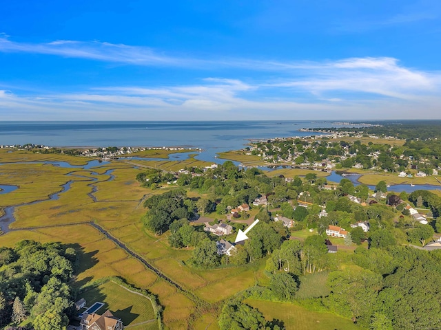 7 Sharon Ln, Old Saybrook, CT 06475 - aerial overview of property's location with a nearby body of water and a tree filled landscape