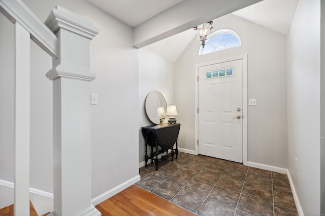 64 Red Top Dr, West Hartford, CT 06110 - entrance foyer featuring lofted ceiling and baseboards
