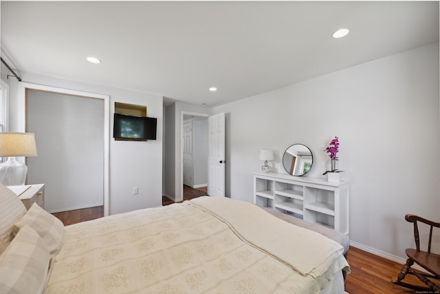 64 Red Top Dr, West Hartford, CT 06110 - bedroom with recessed lighting and dark wood finished floors