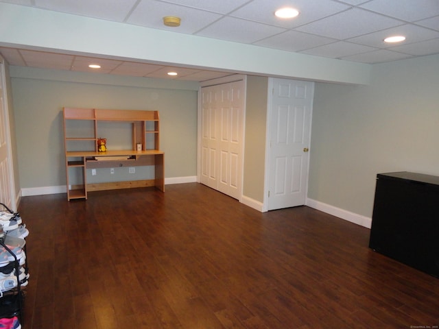 17 Ridge View Ter, New Hartford, CT 06057 - basement featuring dark wood-style flooring and recessed lighting