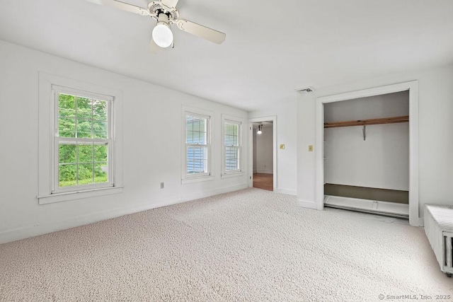 88 Powder Hill Rd, Middlefield, CT 06455 - unfurnished bedroom featuring carpet floors, a closet, and a ceiling fan