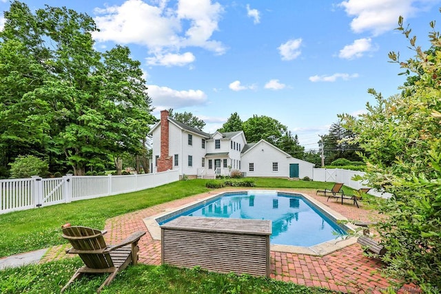 88 Powder Hill Rd, Middlefield, CT 06455 - view of swimming pool featuring a fenced backyard, a patio, and a gate