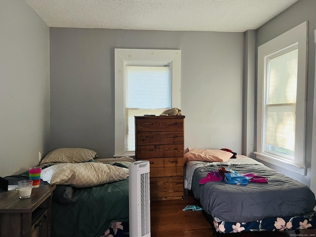 141 County St, New Haven, CT 06511 - bedroom featuring multiple windows, dark wood finished floors, and a textured ceiling