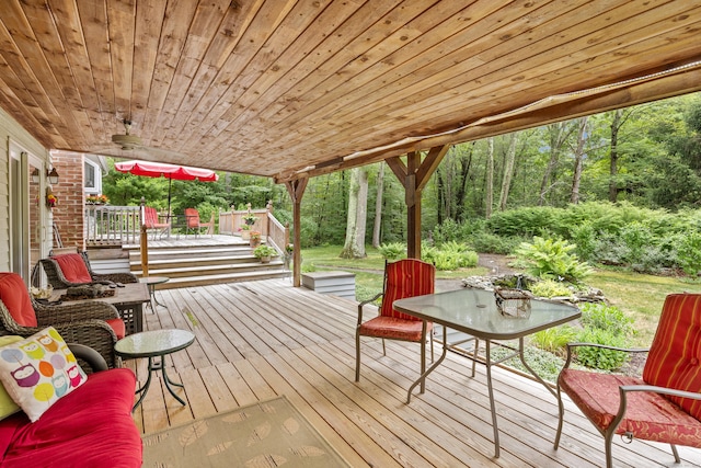 deck featuring outdoor dining area