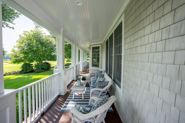 206 Fox Hopyard Rd, East Haddam, CT 06423 - porch featuring a lawn
