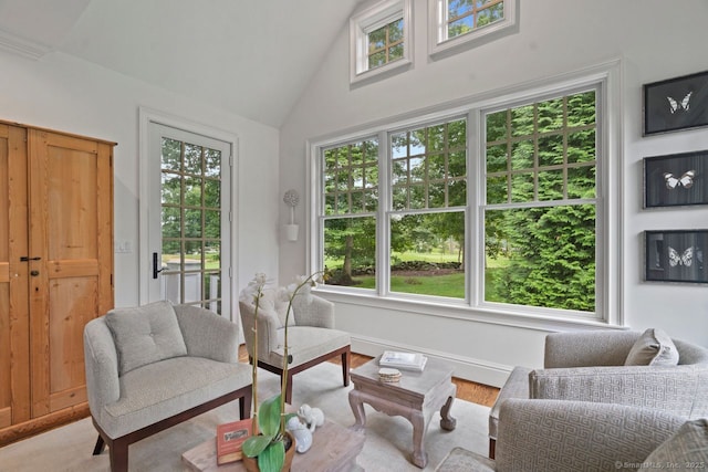 206 Fox Hopyard Rd, East Haddam, CT 06423 - living room featuring healthy amount of natural light and high vaulted ceiling