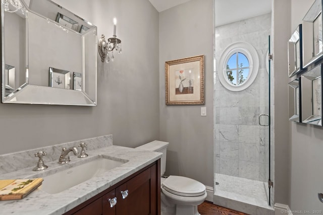 206 Fox Hopyard Rd, East Haddam, CT 06423 - bathroom with a shower stall and vanity
