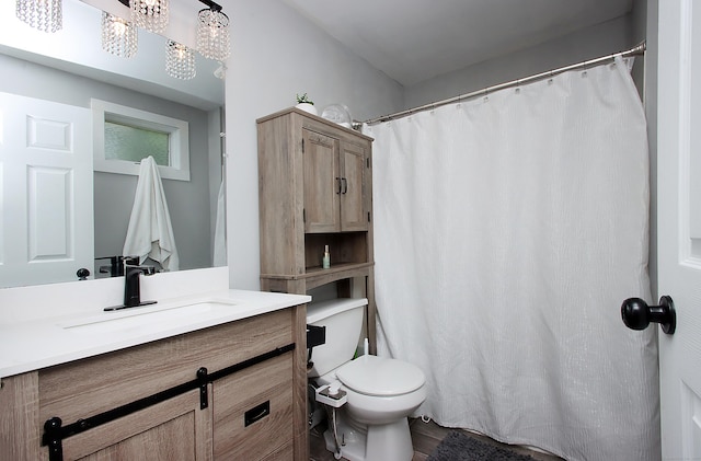 58 Litchfield St, Thomaston, CT 06787 - full bath featuring vanity, wood finished floors, and a shower with shower curtain