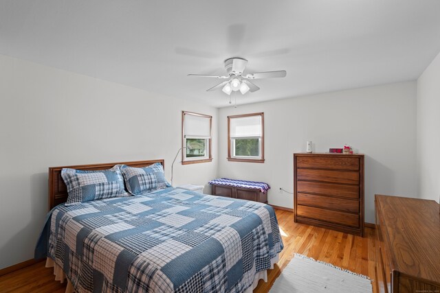 29 Jeffrey Dr, Wallingford, CT 06492 - bedroom with light wood-type flooring and a ceiling fan