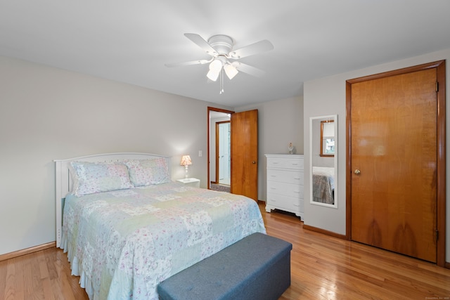29 Jeffrey Dr, Wallingford, CT 06492 - bedroom featuring light wood-type flooring and ceiling fan