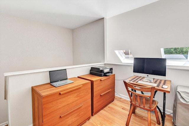16 Juniper Cir Unit 16, Monroe, CT 06468 - home office with a skylight and light wood-style flooring