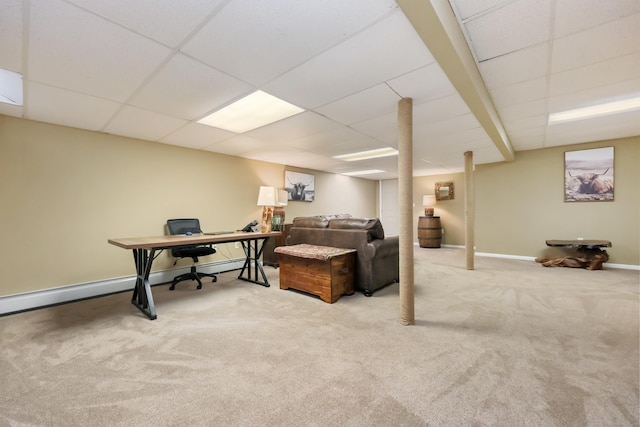 39 Beebe Rd, East Haddam, CT 06423 - carpeted office space featuring a drop ceiling and baseboards