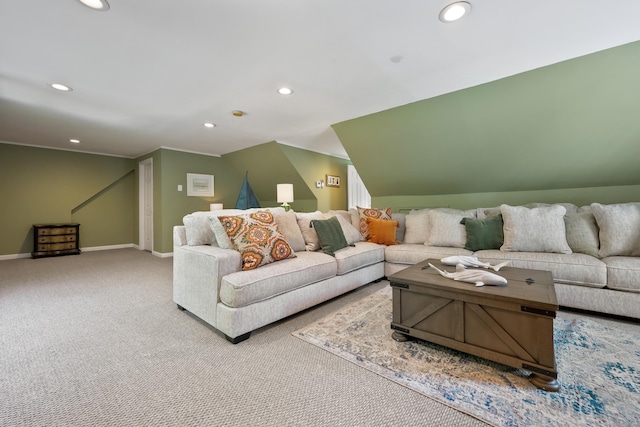 39 Beebe Rd, East Haddam, CT 06423 - carpeted living room with recessed lighting and baseboards