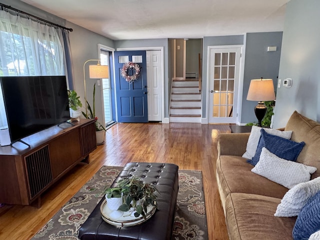44 Coolidge St, Windsor Locks, CT 06096 - living room with stairs and wood finished floors