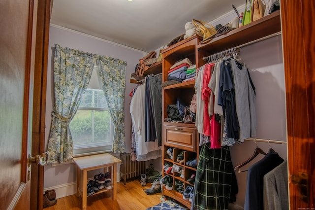 23 E St, Stafford, CT 06076 - spacious closet with radiator heating unit and wood finished floors