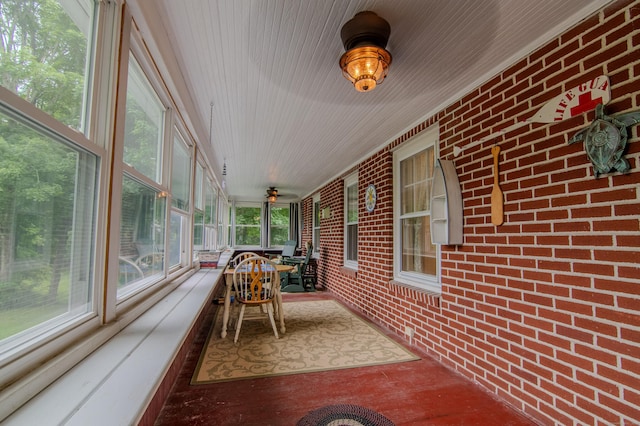 23 E St, Stafford, CT 06076 - sunroom / solarium with brick wall and wooden ceiling