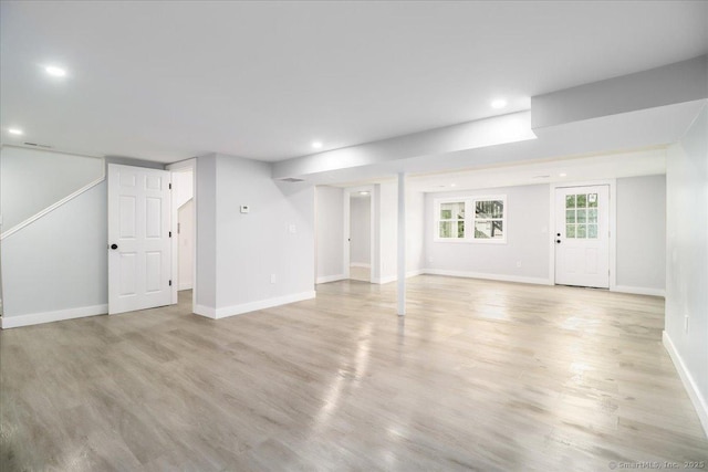 12 Deer Run Rd, Brookfield, CT 06804 - unfurnished living room featuring recessed lighting and light wood finished floors