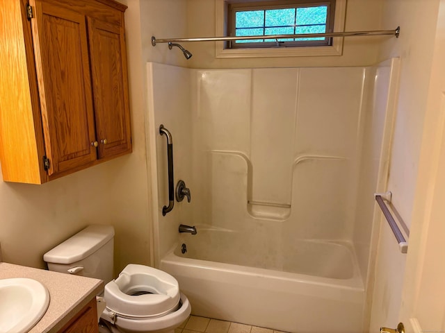 2 Apple Blossom Ln, East Lyme, CT 06357 - bathroom with vanity, tub / shower combination, and tile patterned flooring